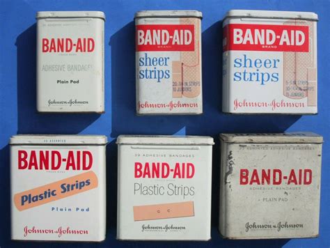 hinged metal tins bandade boxes|Amazon.com: Metal Bandaid Box.